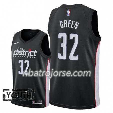 Barn Washington Wizards Tröja Jeff Green 32 2018-19 Nike City Edition Svart Swingman